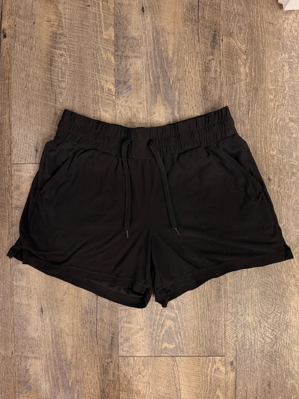 Athletic Works Black Soft Active Shorts Pockets Women’s M 8–10